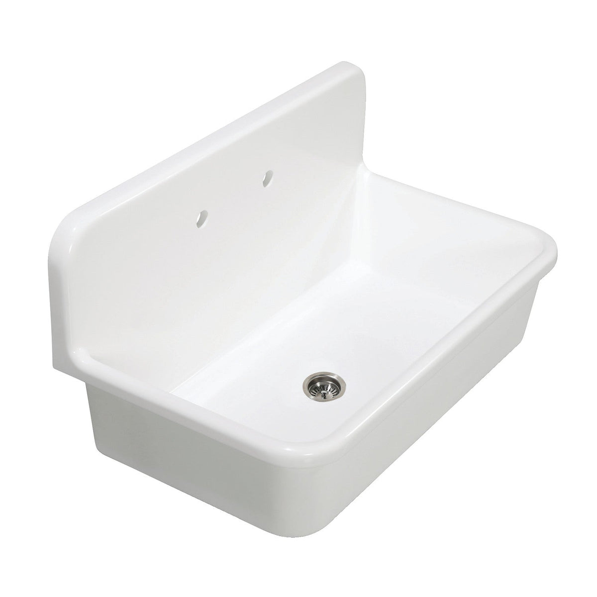 Arcticstone 36-Inch Solid Surface Top-Mount Kitchen Sink with Backsplash in Matte White