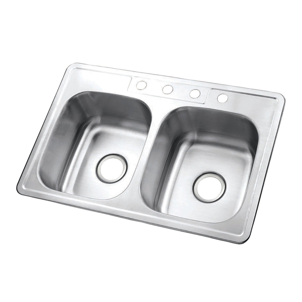 Gourmetier Drop-in Double Bowl Kitchen Sink in Brushed Stainless Steel