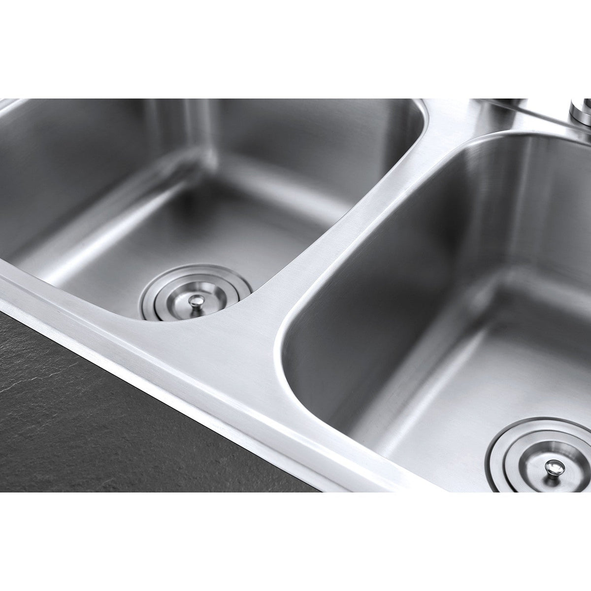 Gourmetier Drop-in Double Bowl Kitchen Sink in Brushed Stainless Steel