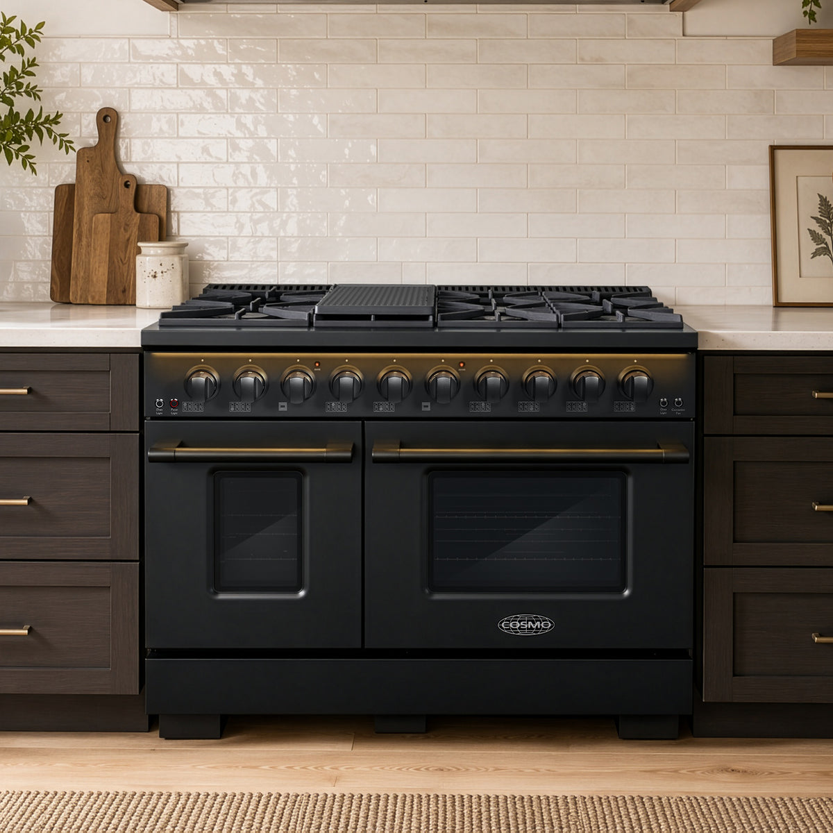 COS-GRP486G-BK gas range in a kitchen setting