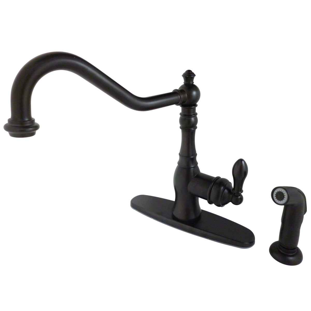 Gourmetier American Classic Single-Handle Kitchen Faucet with Side Sprayer in Oil Rubbed Bronze