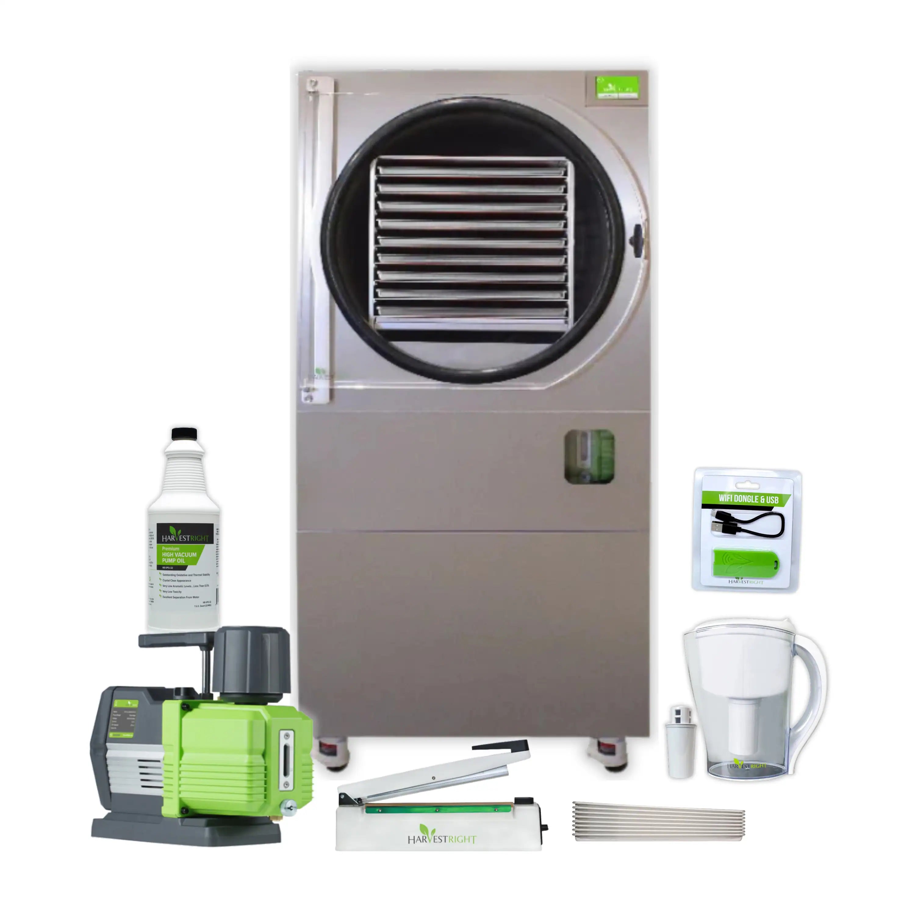 Stainless steel commercial freeze dryer with round door and interior vent grate