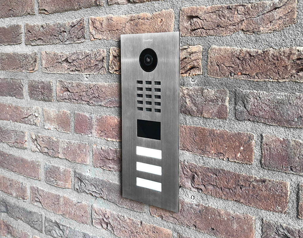 DoorBird D2103V IP video door station stainless panel with camera and call buttons