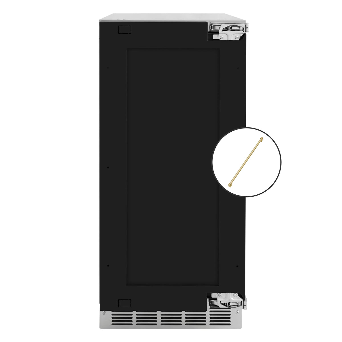 ZLINE Autograph Edition 15-Inch Touchstone Nugget Ice Maker with Drain Pump and Panel Ready Door with Champagne Bronze Handle (INGDPZ-15-CB)