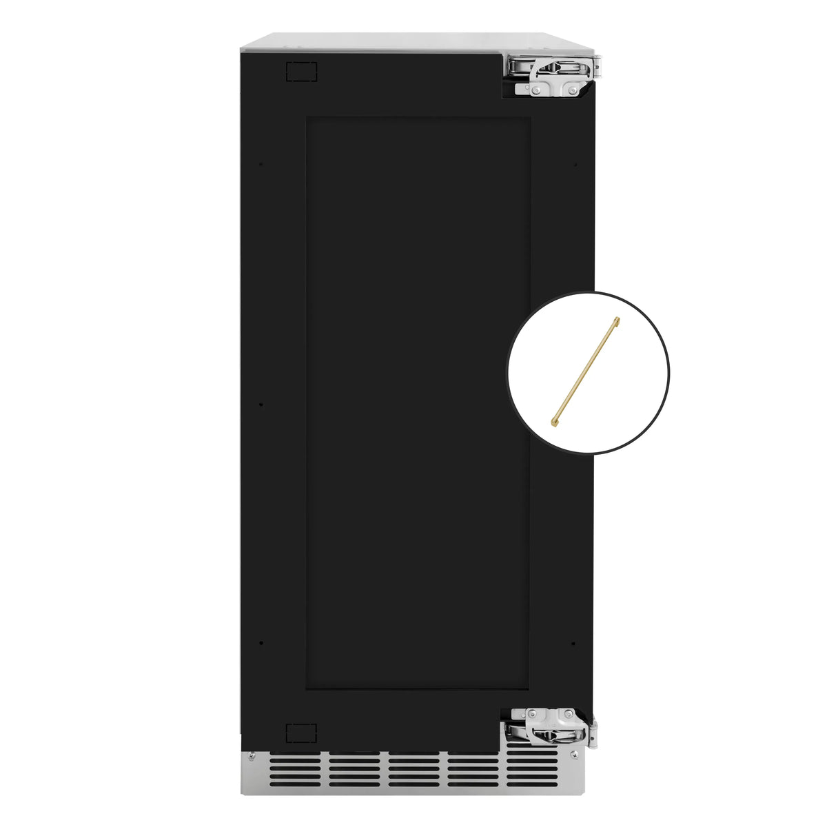 ZLINE Autograph Edition 15-Inch Touchstone Nugget Ice Maker with Drain Pump and Panel Ready Door with Polished Gold Handle (INGDPZ-15-G)