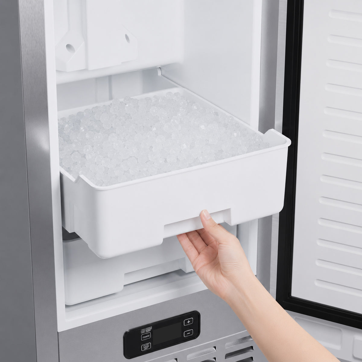 Ice storage drawer of the Cristallo nugget ice maker