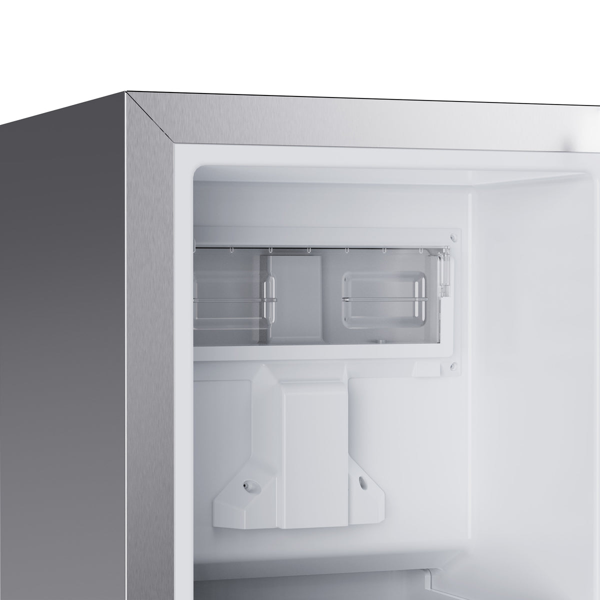 Interior of the stainless steel nugget ice maker