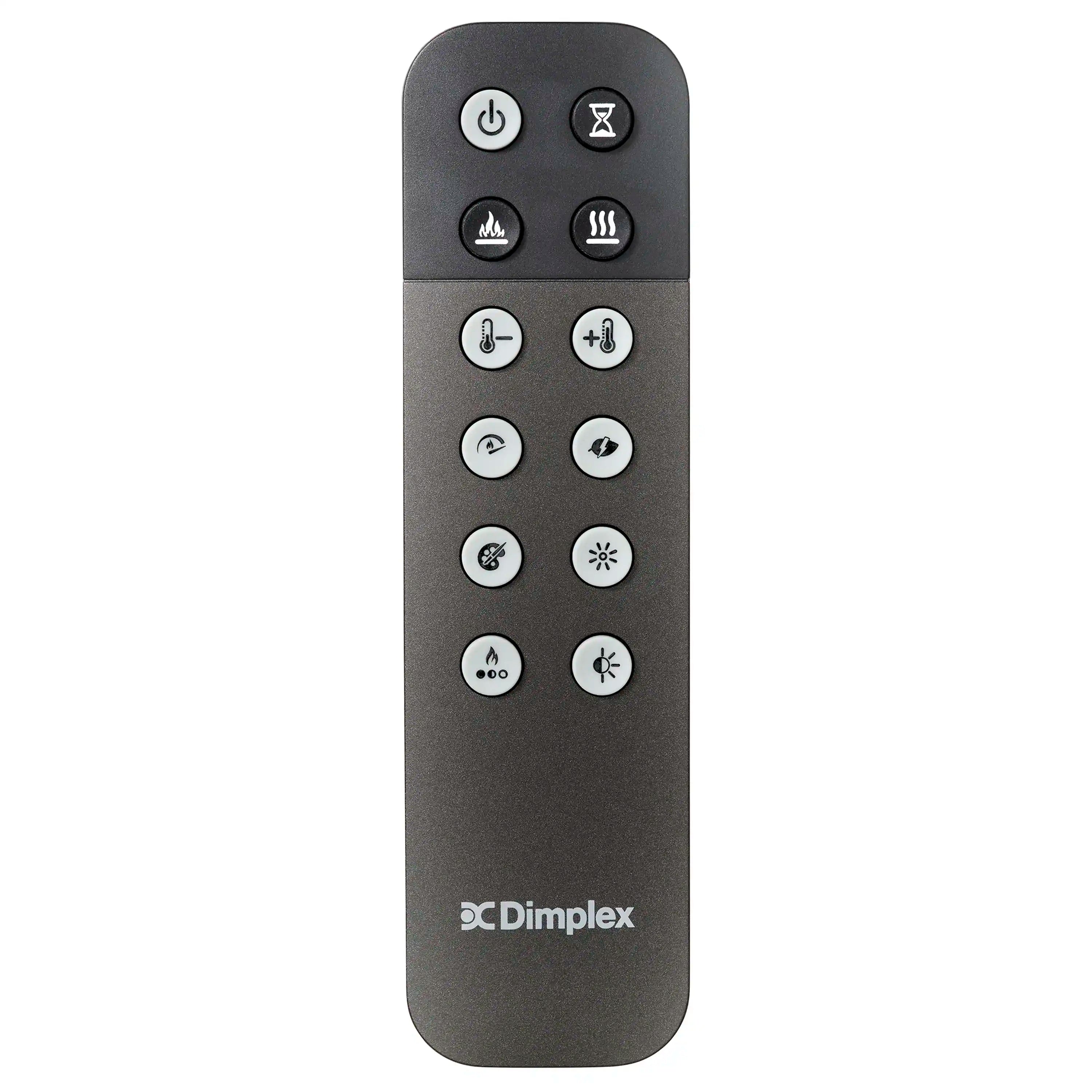 Dimplex electric fireplace remote control with button icons