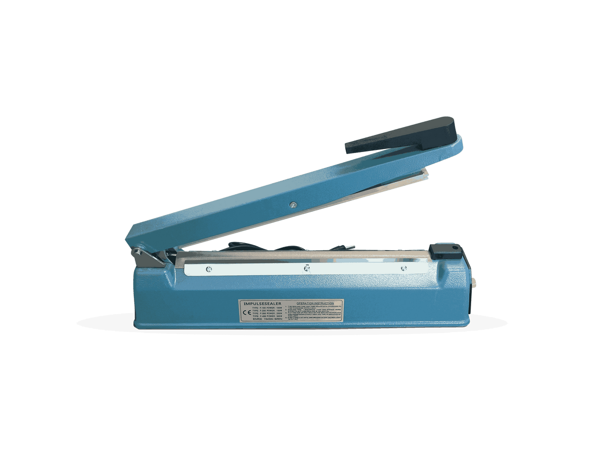 12-inch impulse sealer with teal blue body and black sealing bar