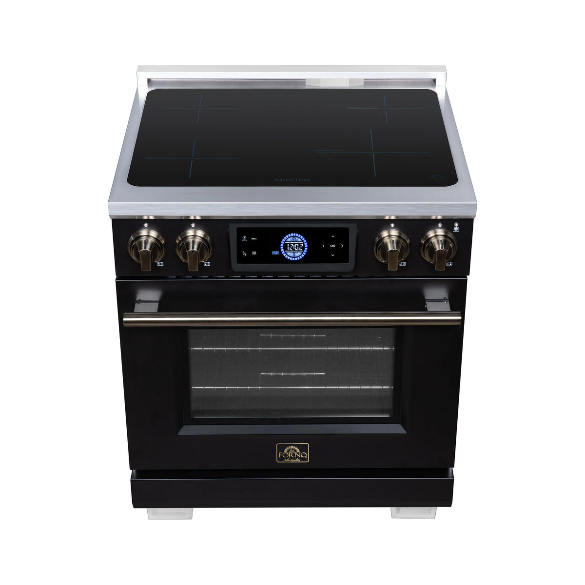 Forno Maximus 30-inch black induction range FFSIN0968-30BLK, top view of the induction cooktop