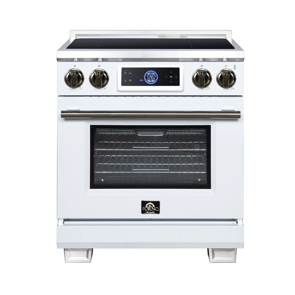 Forno Maximus 30-inch white induction range FFSIN0968-30WHT, front view