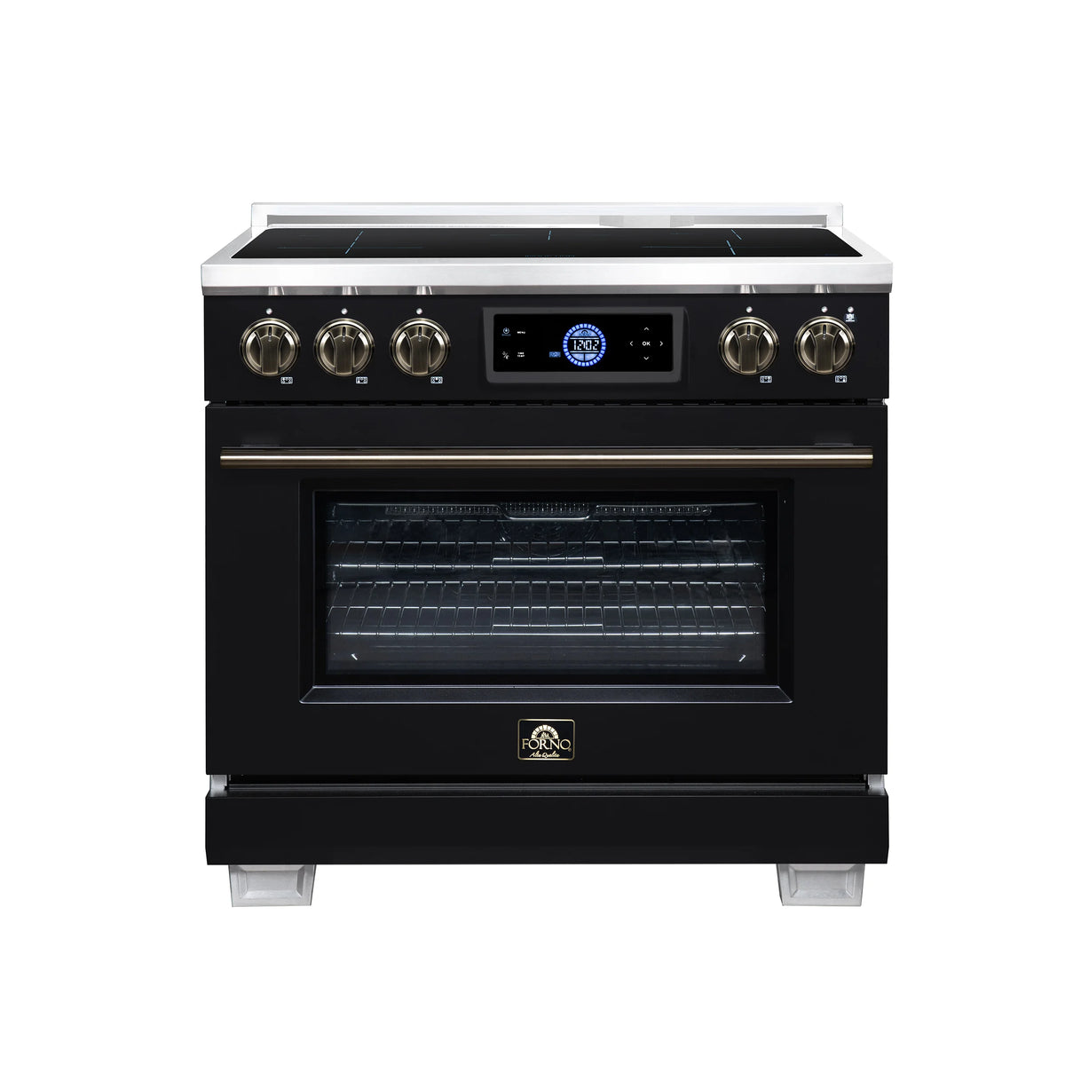 Forno Maximus 36-inch black induction range FFSIN0968-36BLK, front view