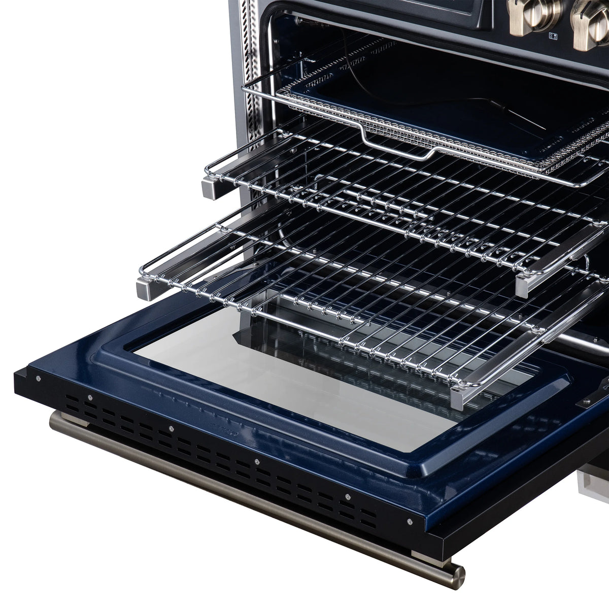 Forno Maximus 36-inch black induction range FFSIN0968-36BLK, telescopic electroplated oven racks
