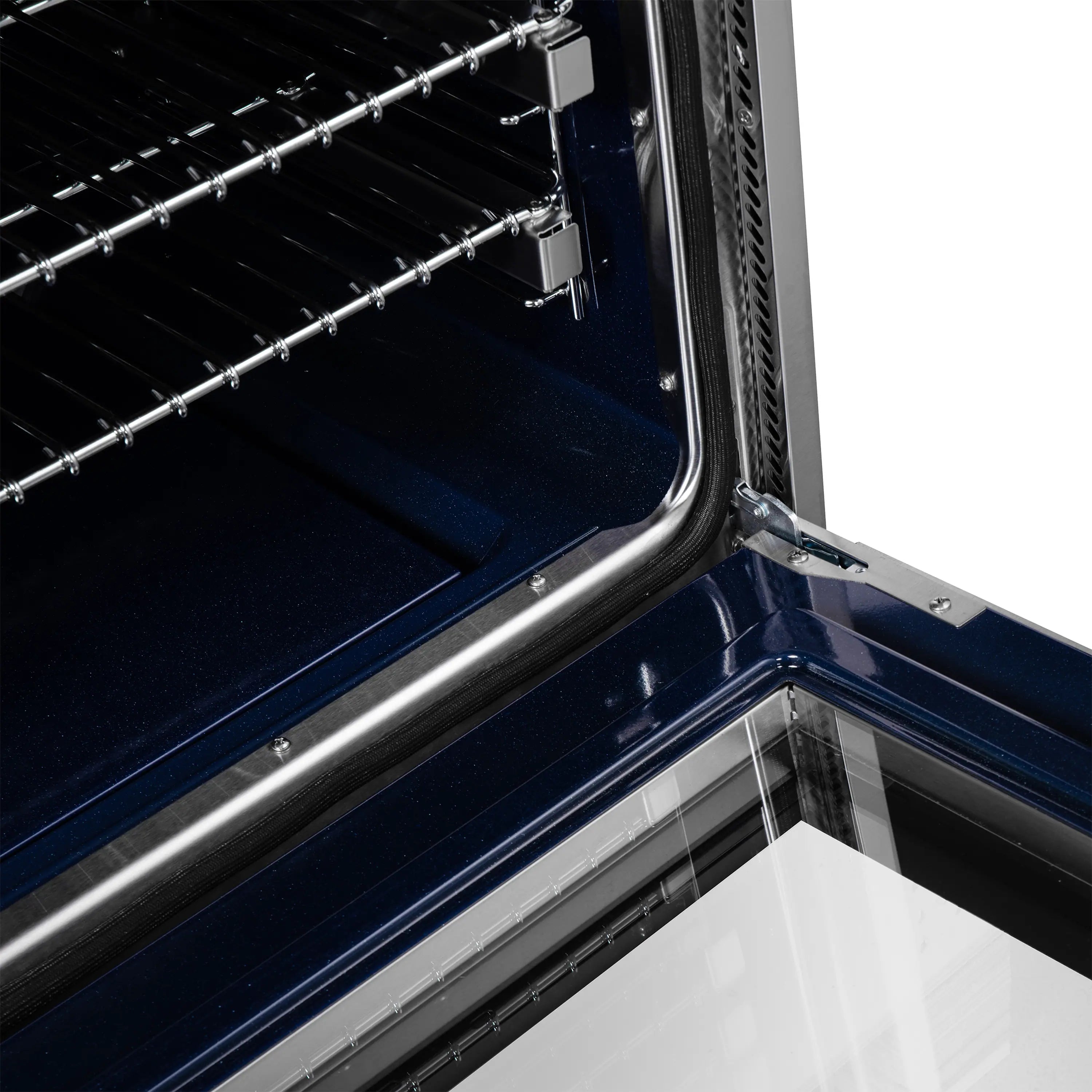Air fryer oven interior showing wire rack and curved metal heating tube