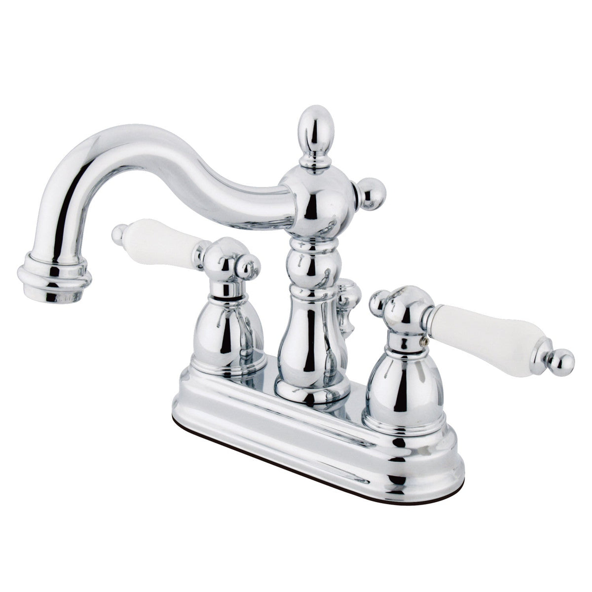 Heritage Double-Handle 4" Centerset Bathroom Faucet with Pop-Up Drain in Polished Chrome