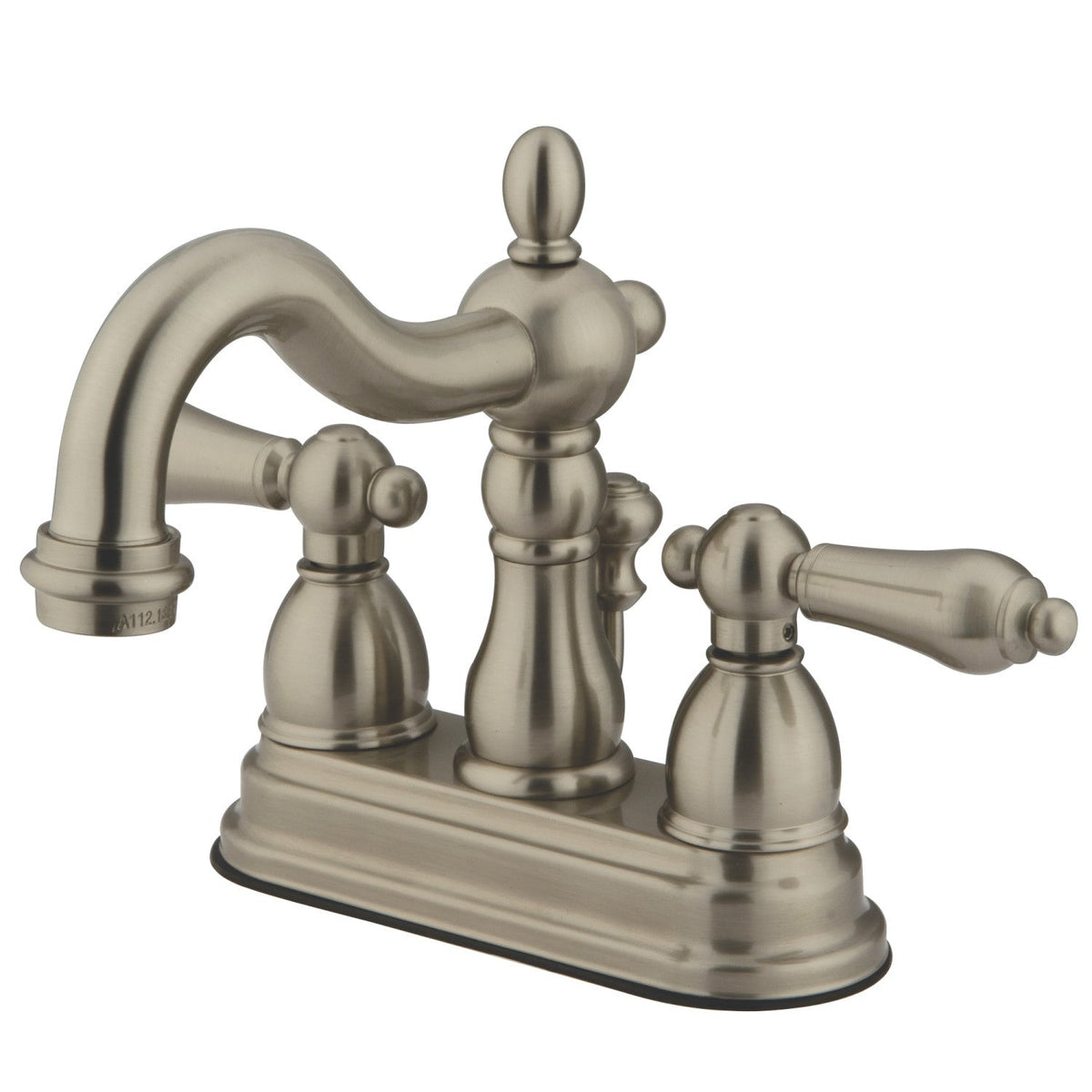 Heritage Double-Handle 4" Centerset Bathroom Faucet with Pop-Up Drain in Brushed Nickel