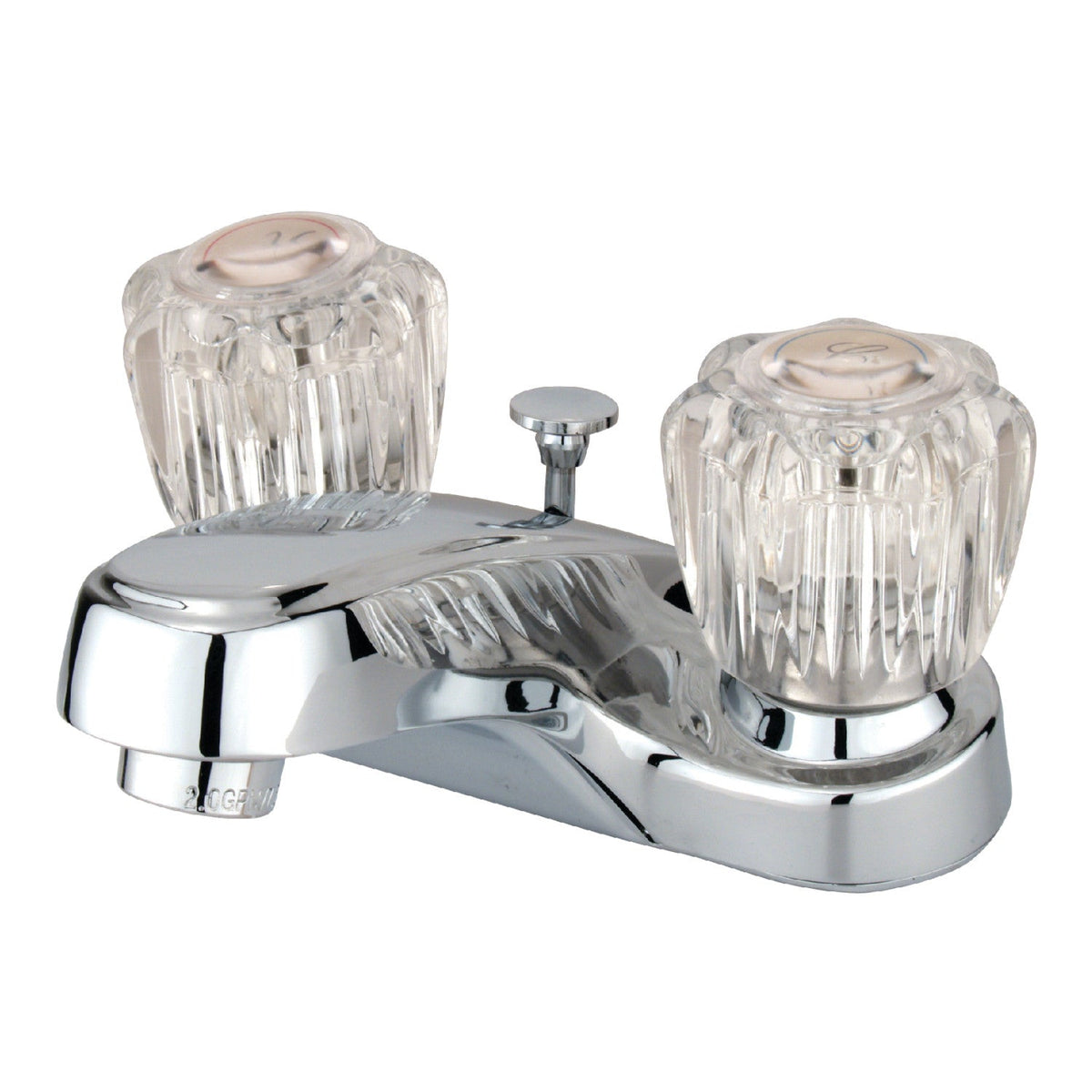Americana Double-Handle 4" Centerset Bathroom Faucet with Brass Pop-Up in Polished Chrome