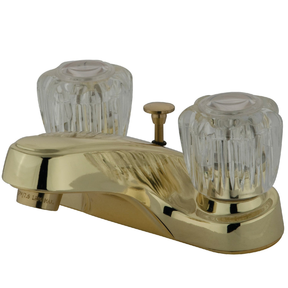 Americana Double-Handle 4" Centerset Bathroom Faucet with Brass Pop-Up in Polished Brass