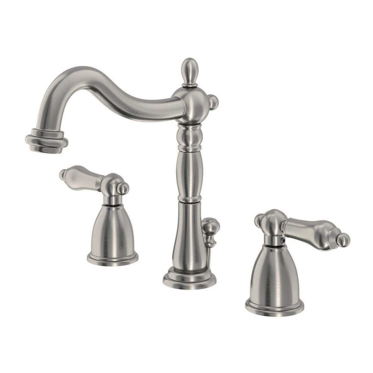 Heritage Widespread Bathroom Faucet with Pop-Up Drain in Brushed Nickel