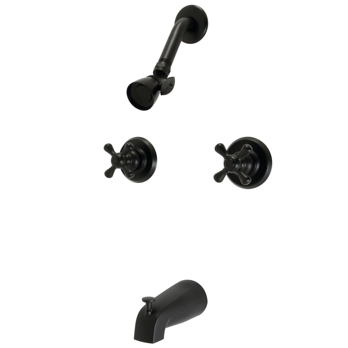 Victorian Double-Handle Tub and Shower Faucet in Matte Black