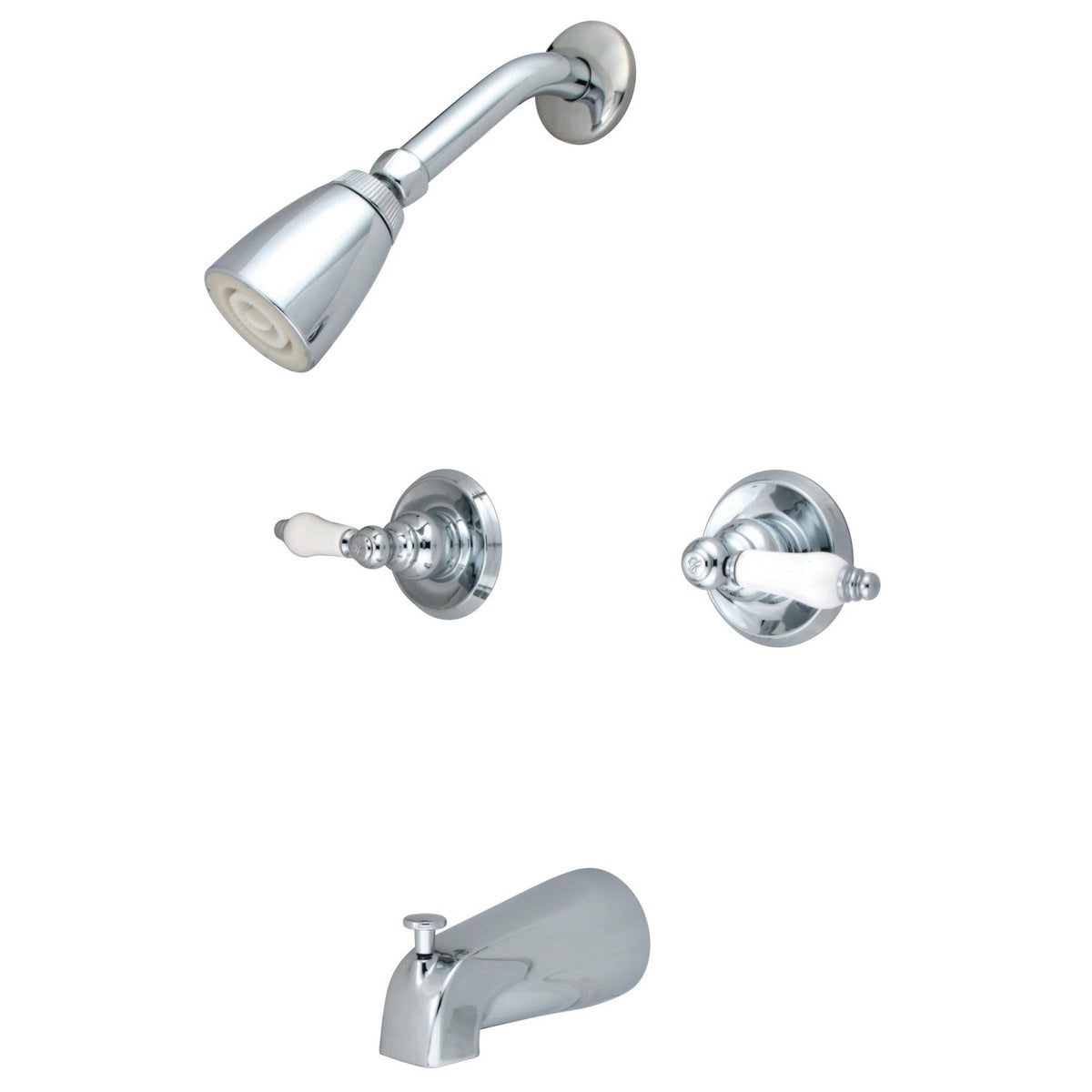 Victorian Double-Handle Tub and Shower Faucet in Polished Chrome