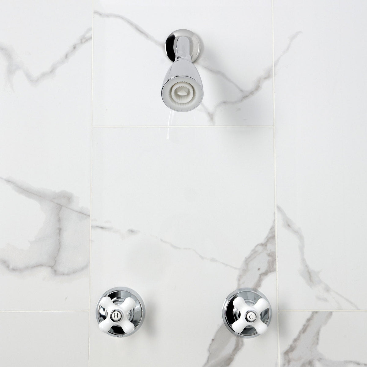 Victorian Double-Handle Shower Faucet in Polished Chrome