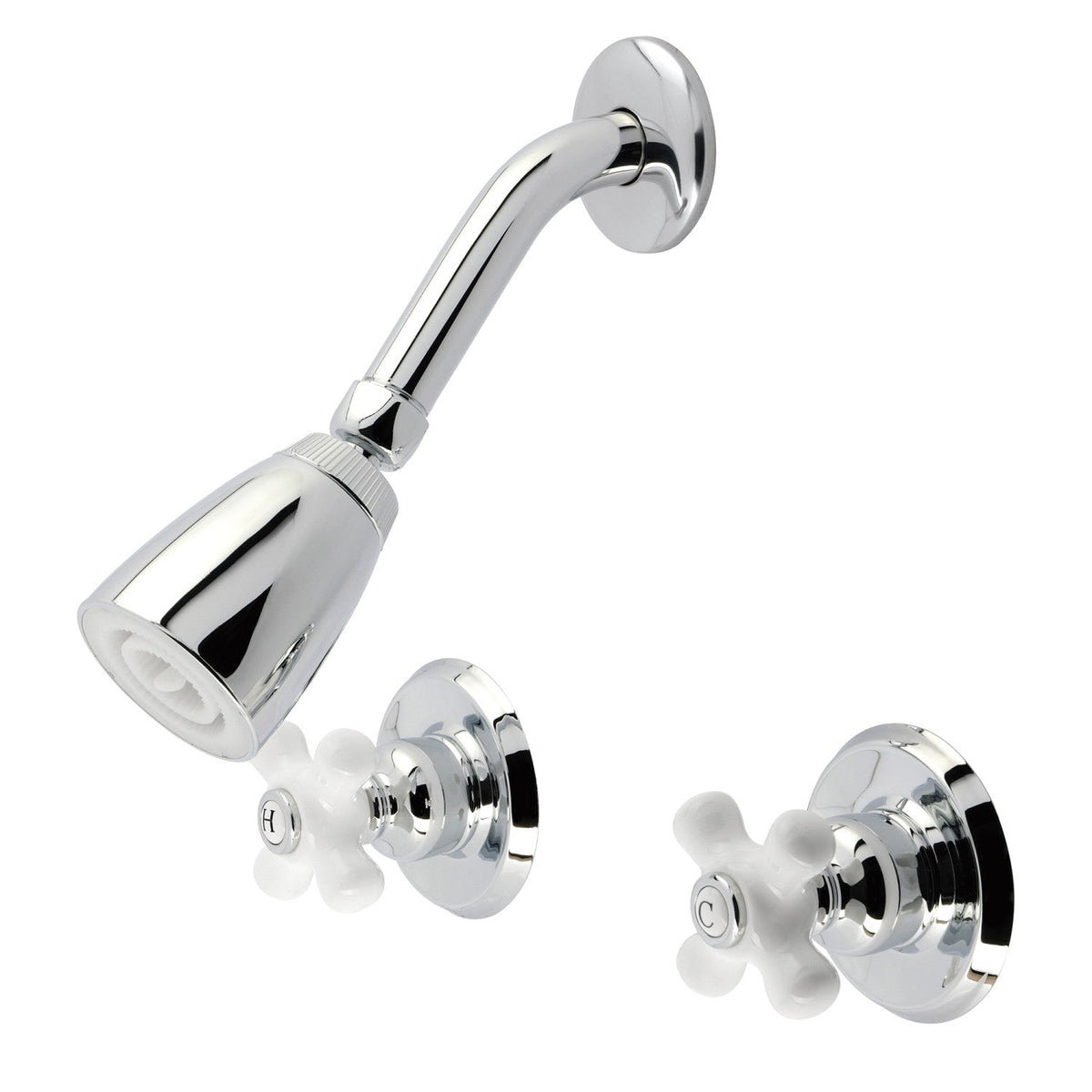 Victorian Double-Handle Shower Faucet in Polished Chrome