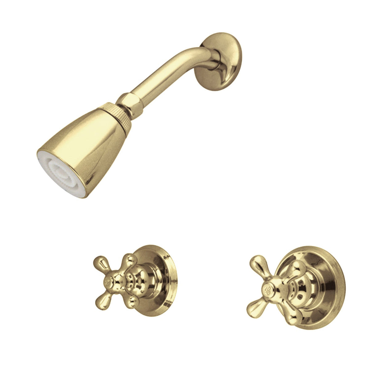Victorian Double-Handle Shower Faucet in Polished Brass