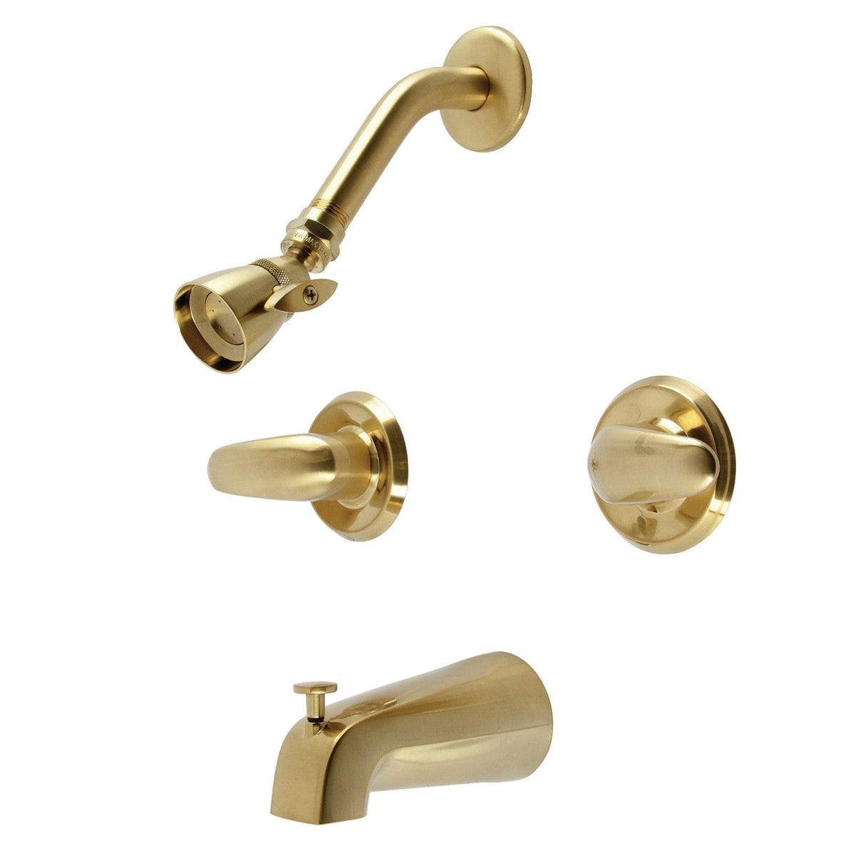 Legacy Double-Handle Tub and Shower Faucet in Brushed Brass