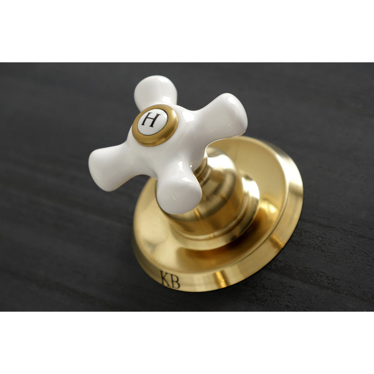 Victorian Double-Handle Tub and Shower Faucet in Brushed Brass