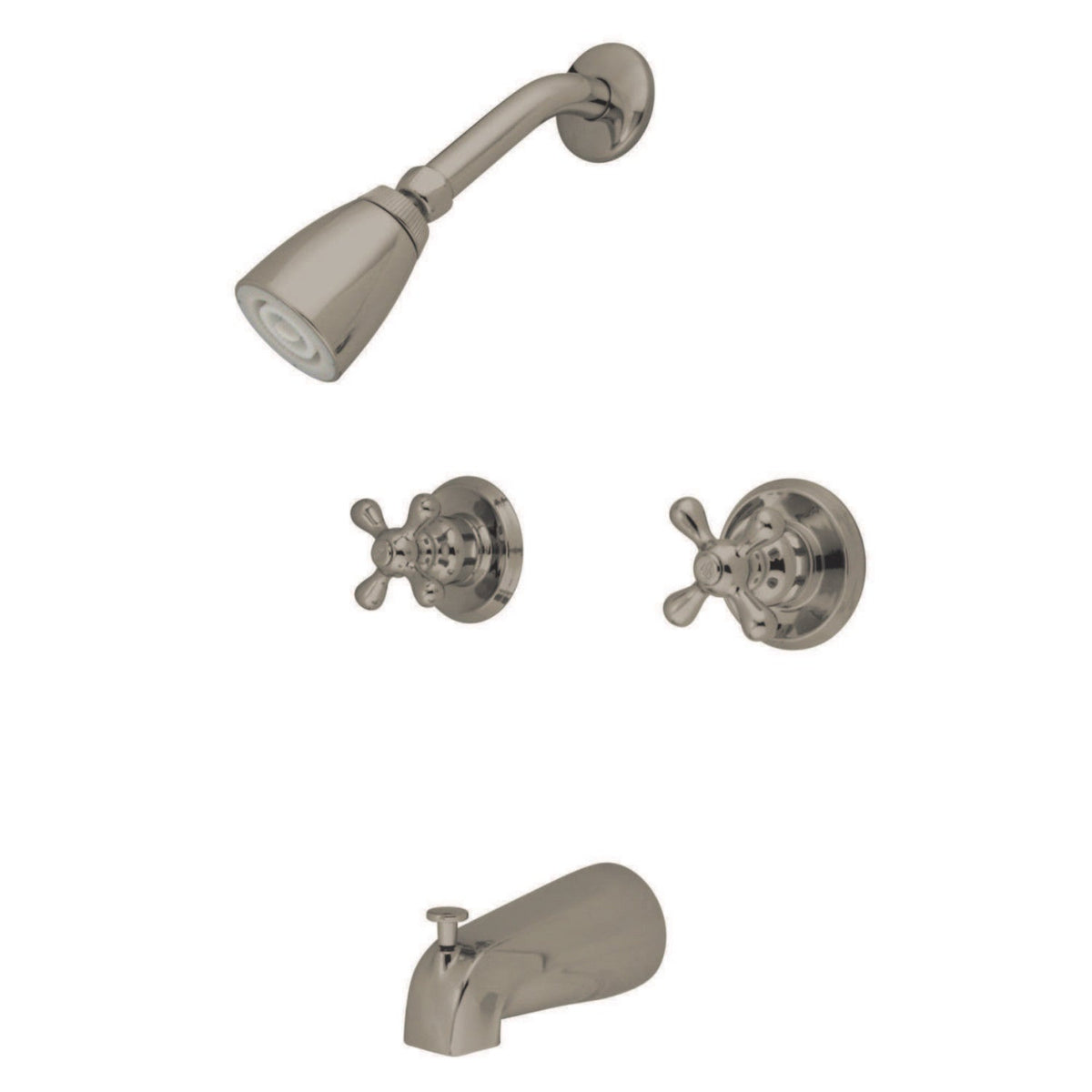 Victorian Double-Handle Tub and Shower Faucet in Brushed Nickel