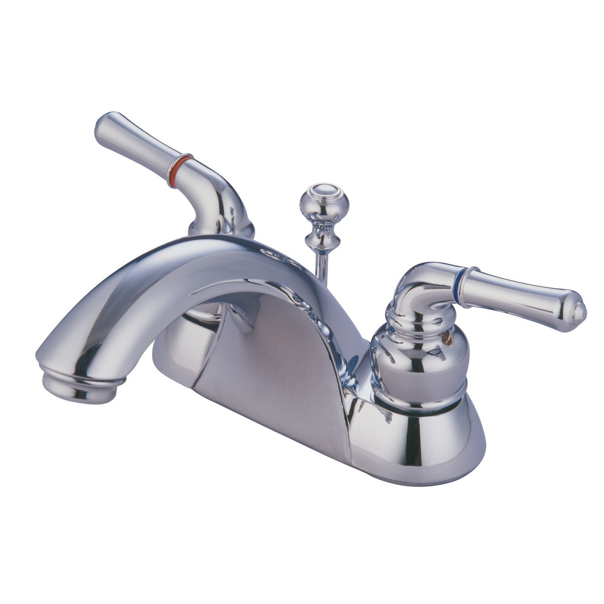 Naples Double-Handle 4" Centerset Bathroom Faucet with ABS Pop-Up Drain in Polished Chrome