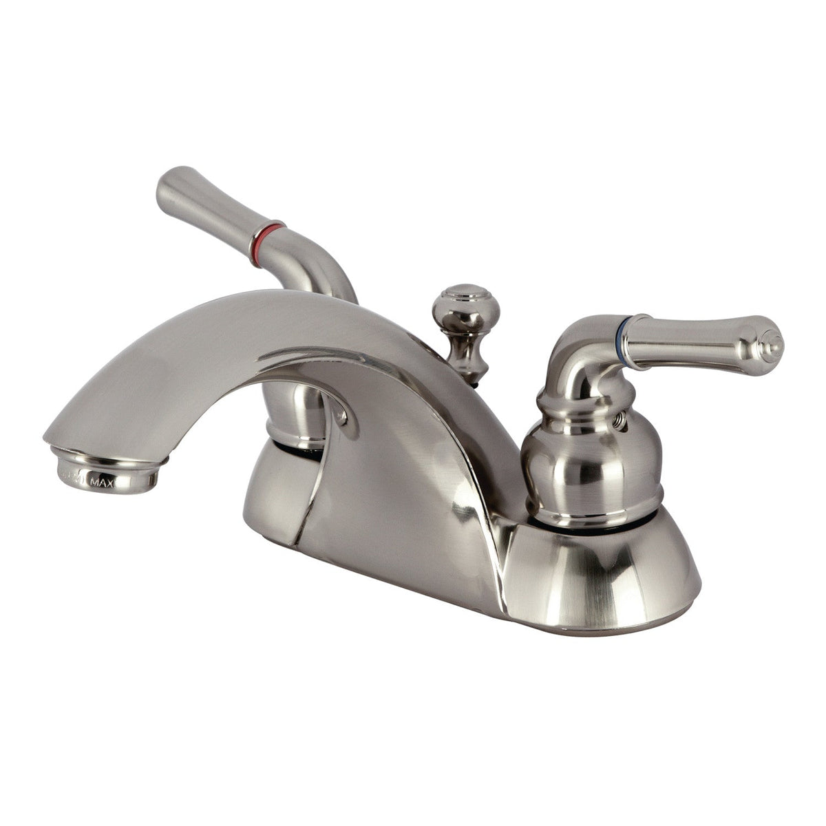 Naples Double-Handle 4" Centerset Bathroom Faucet with ABS Pop-Up Drain in Brushed Nickel