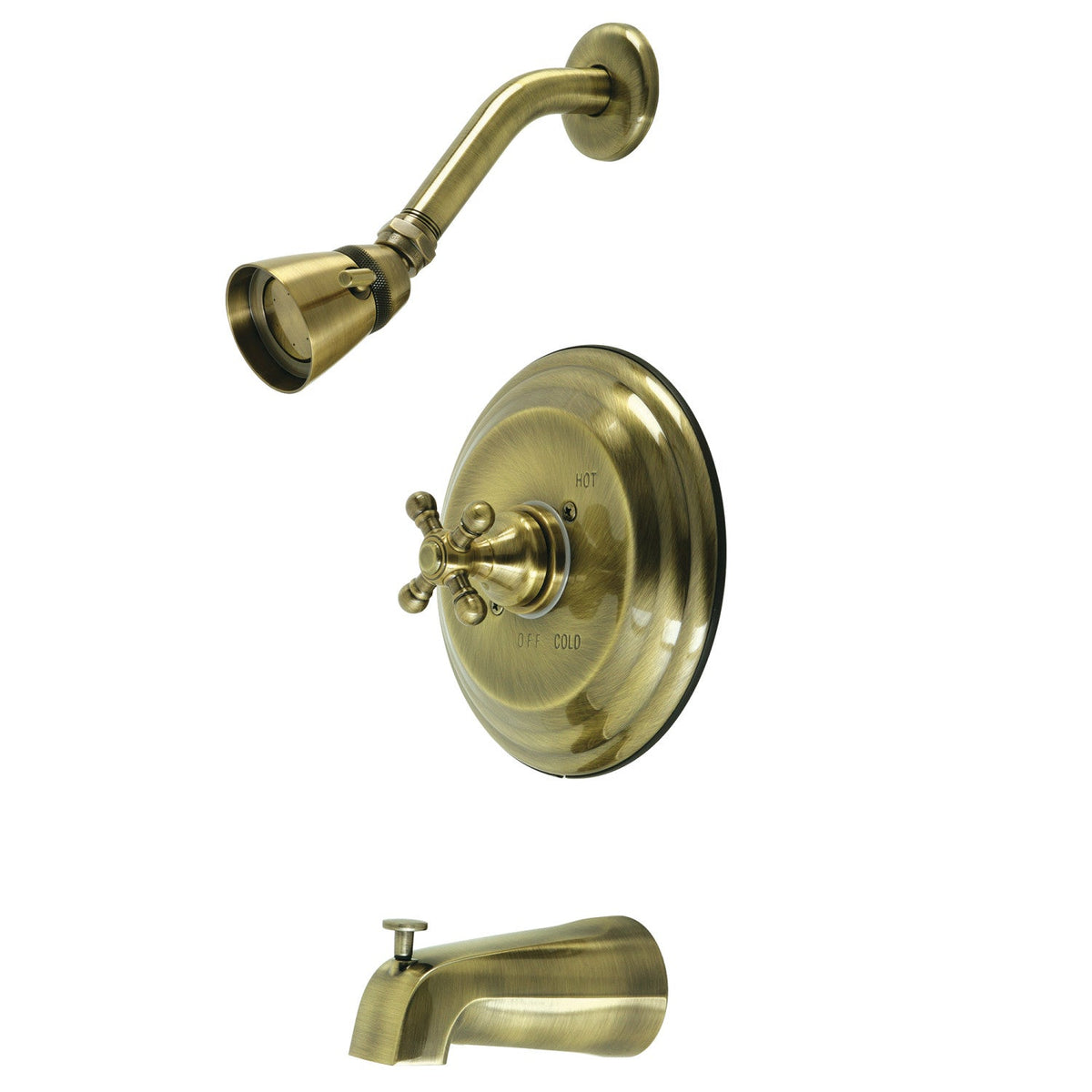 Metropolitan Single-Handle Pressure Balanced Tub and Shower Faucet in Antique Brass