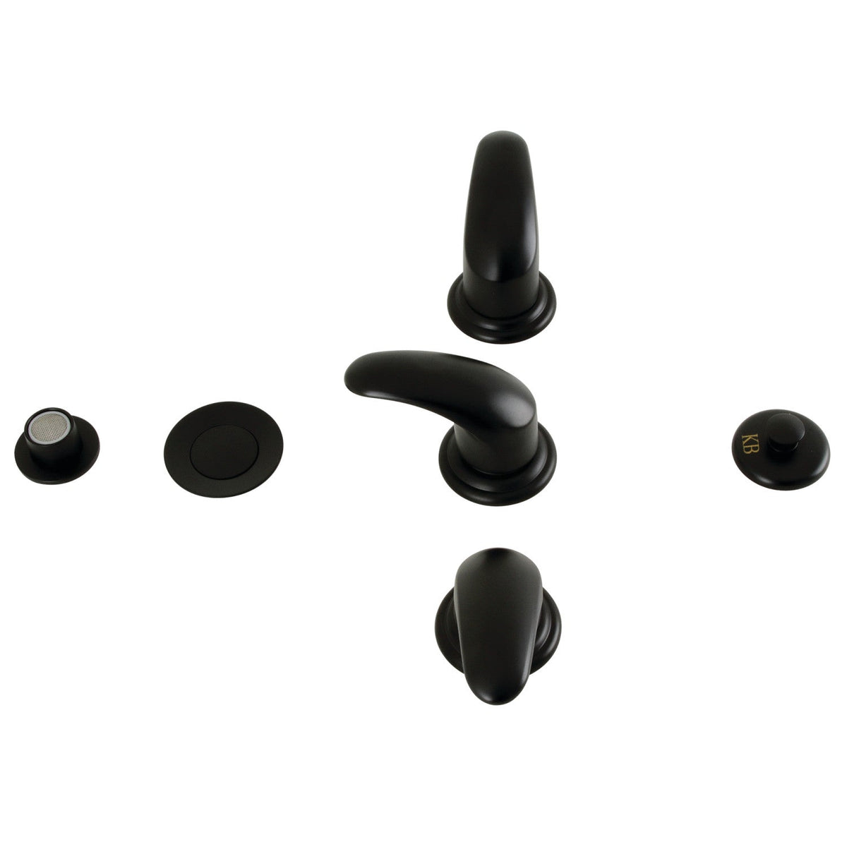 Legacy Three-Handle Bidet Faucet with Brass Pop-Up in Matte Black