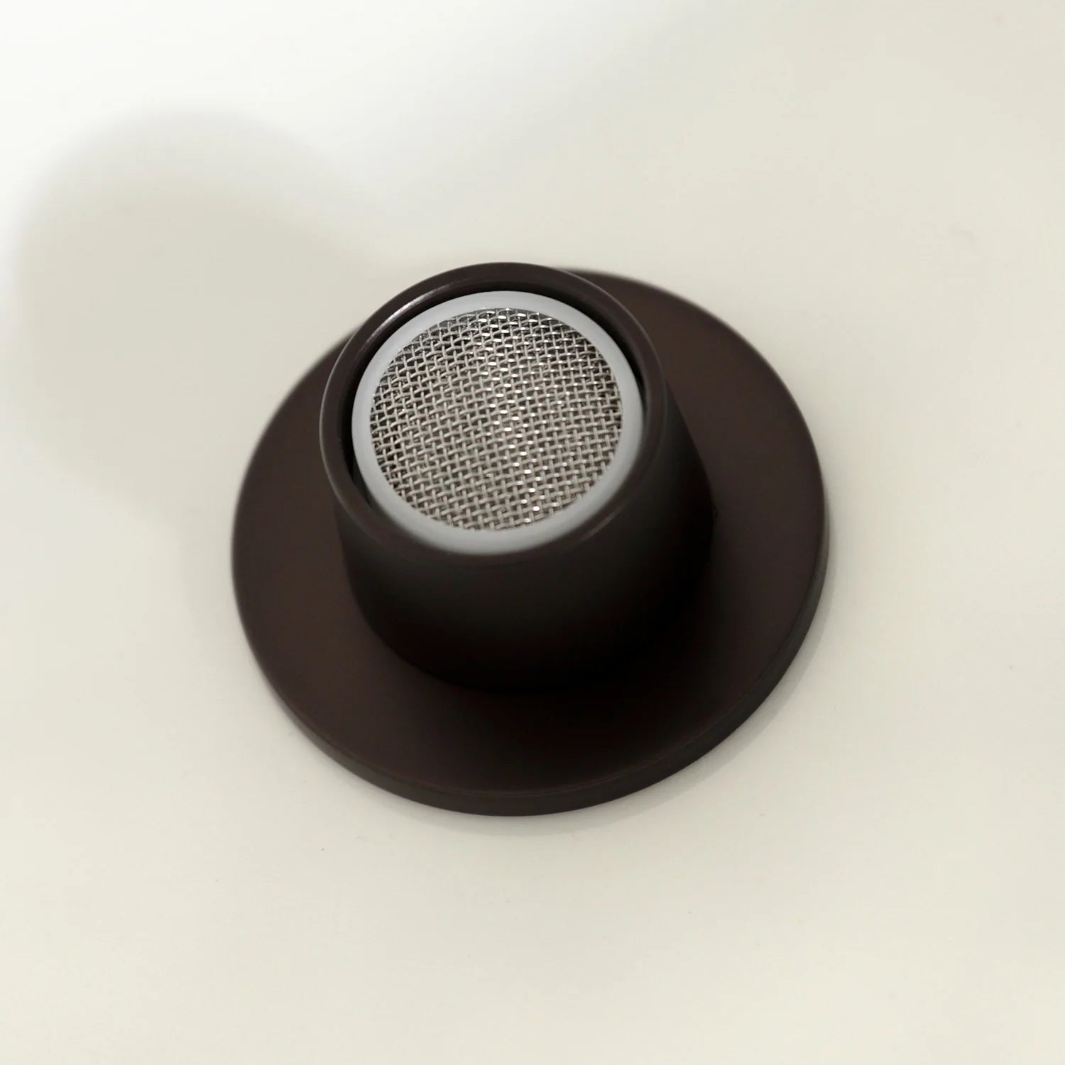 Oil-rubbed bronze bidet faucet aerator screen cover with textured metal insert