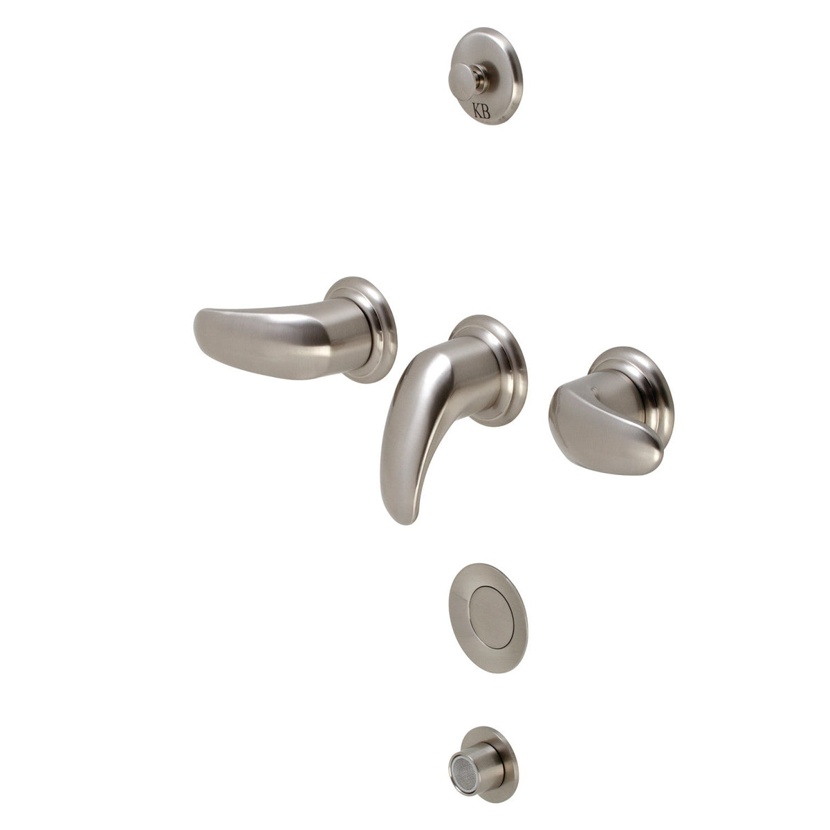 Legacy Three-Handle Bidet Faucet with Brass Pop-Up in Brushed Nickel