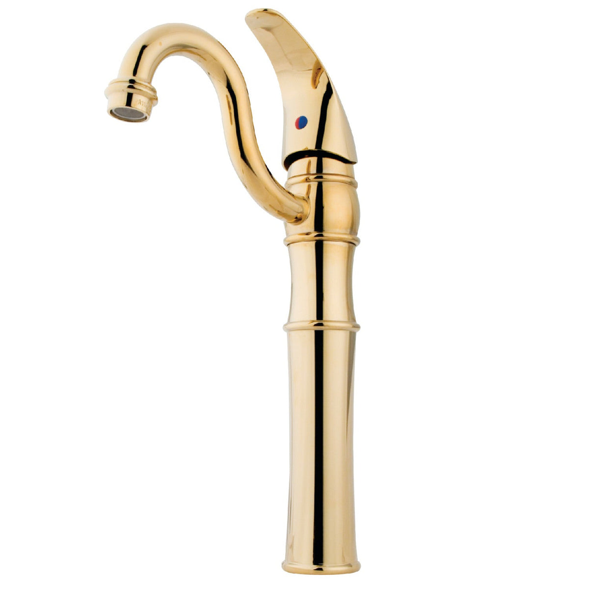 Victorian Single-Handle Vessel Sink Faucet in Polished Brass