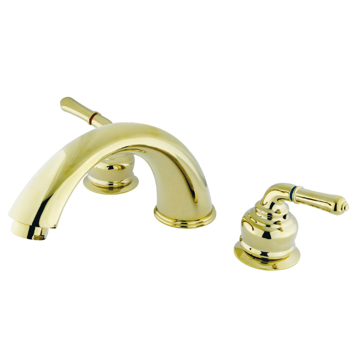 Magellan Two-Handle Deck Mount Roman Tub Faucet in Polished Brass
