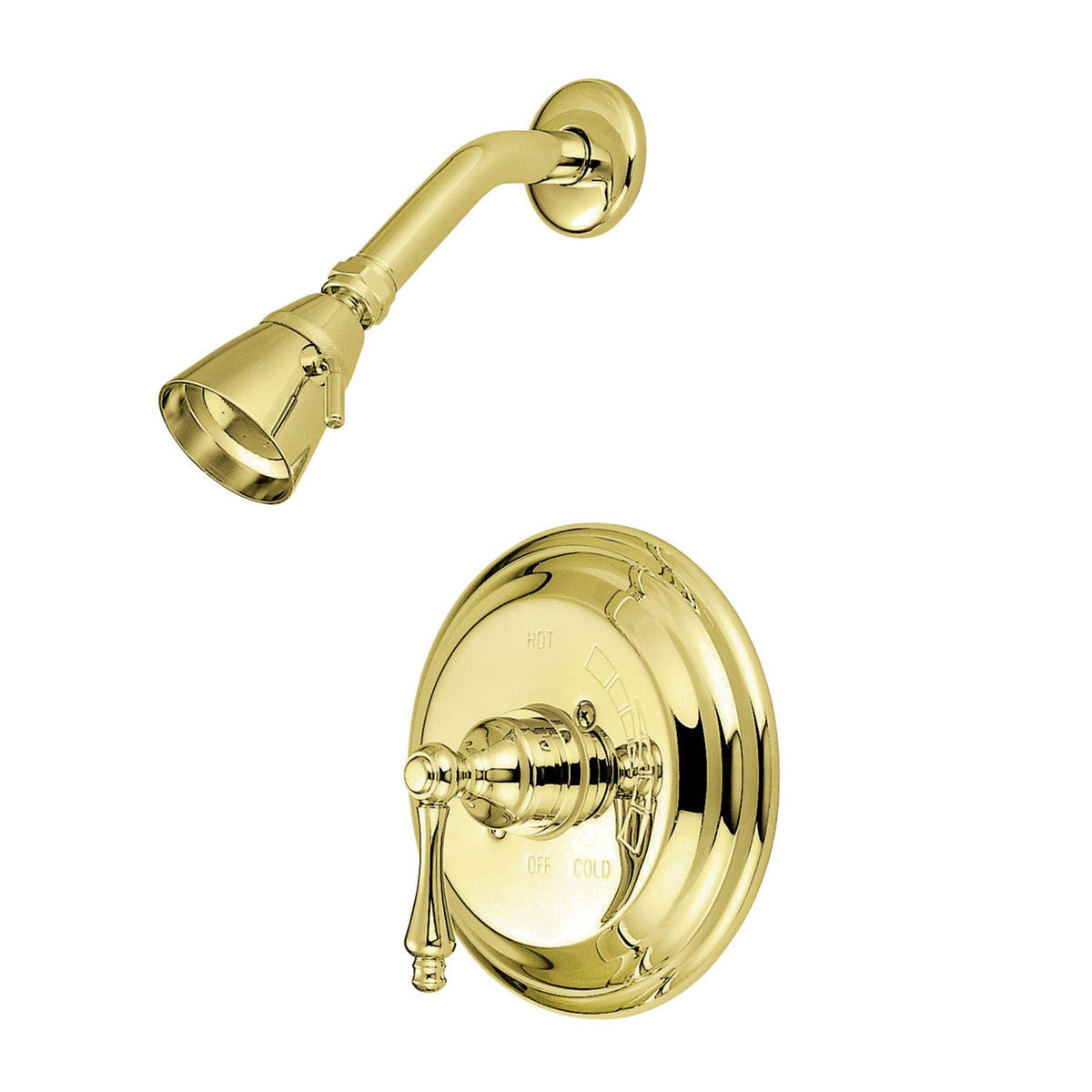 Restoration Single-Handle Pressure Balanced Shower Faucet in Polished Brass