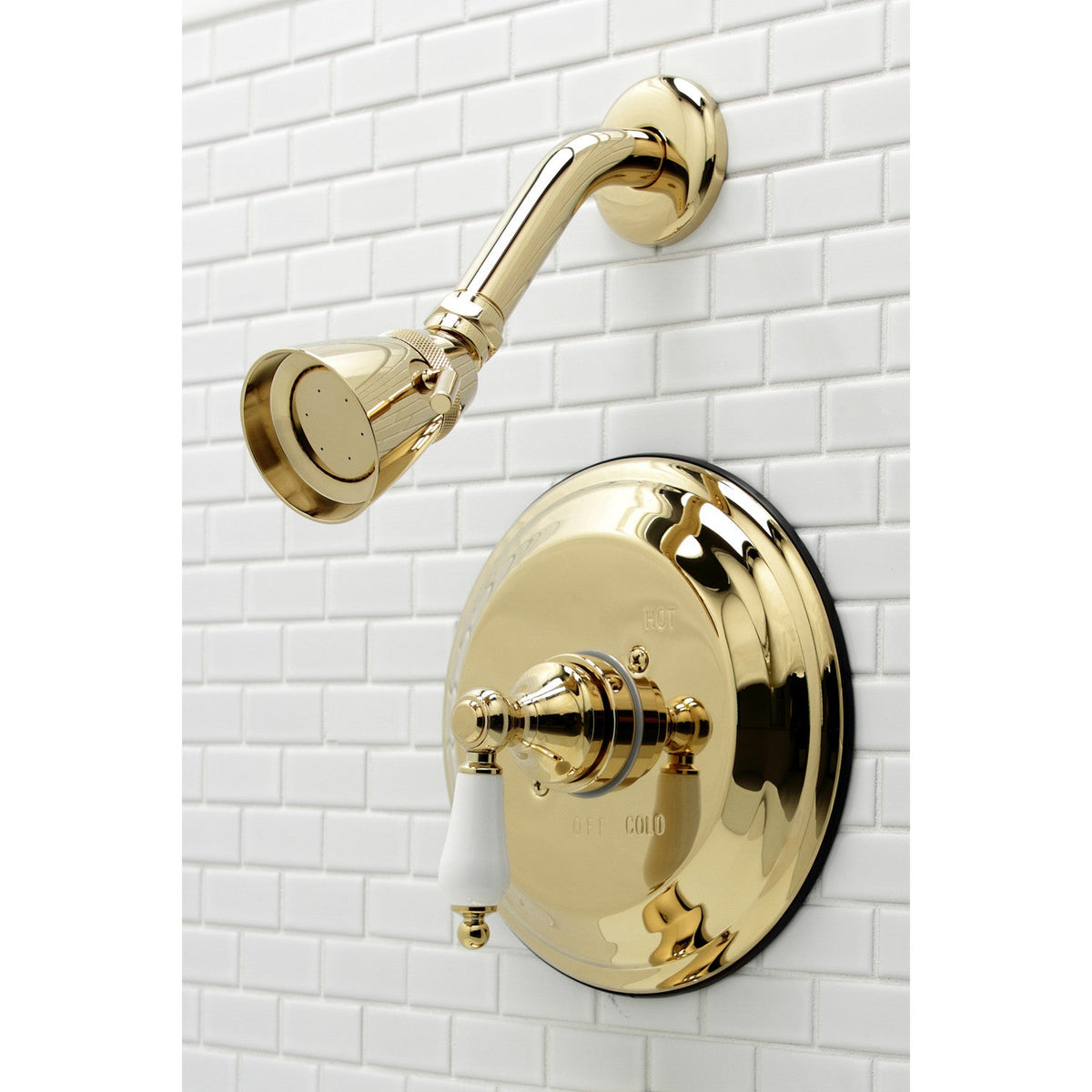 Restoration Single-Handle Pressure Balanced Shower Faucet in Polished Brass