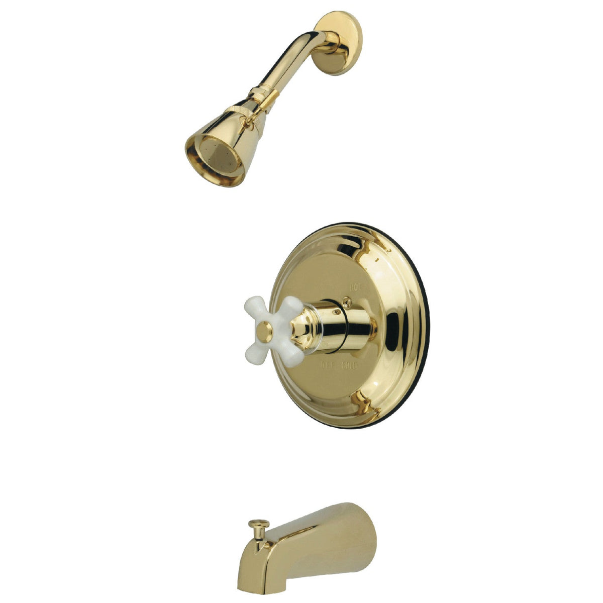 Restoration Single-Handle Pressure Balanced Tub and Shower Faucet in Polished Brass