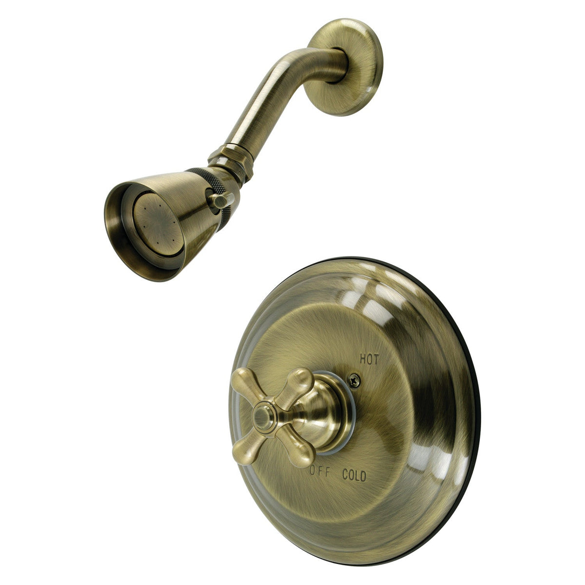 Restoration Single-Handle Pressure Balanced Shower Faucet in Antique Brass
