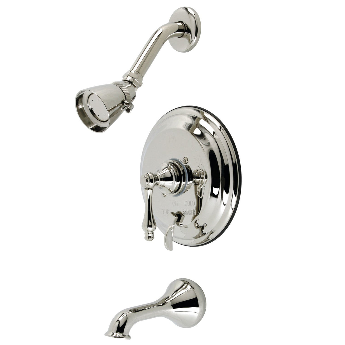 Restoration Single-Handle Pressure Balanced Tub and Shower Faucet in Polished Nickel