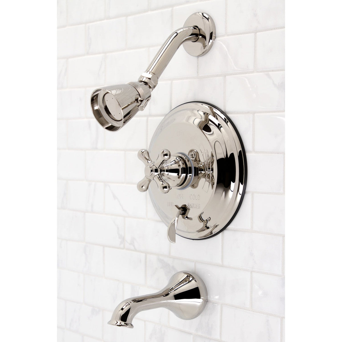 Restoration Single-Handle Pressure Balanced Tub and Shower Faucet in Polished Nickel