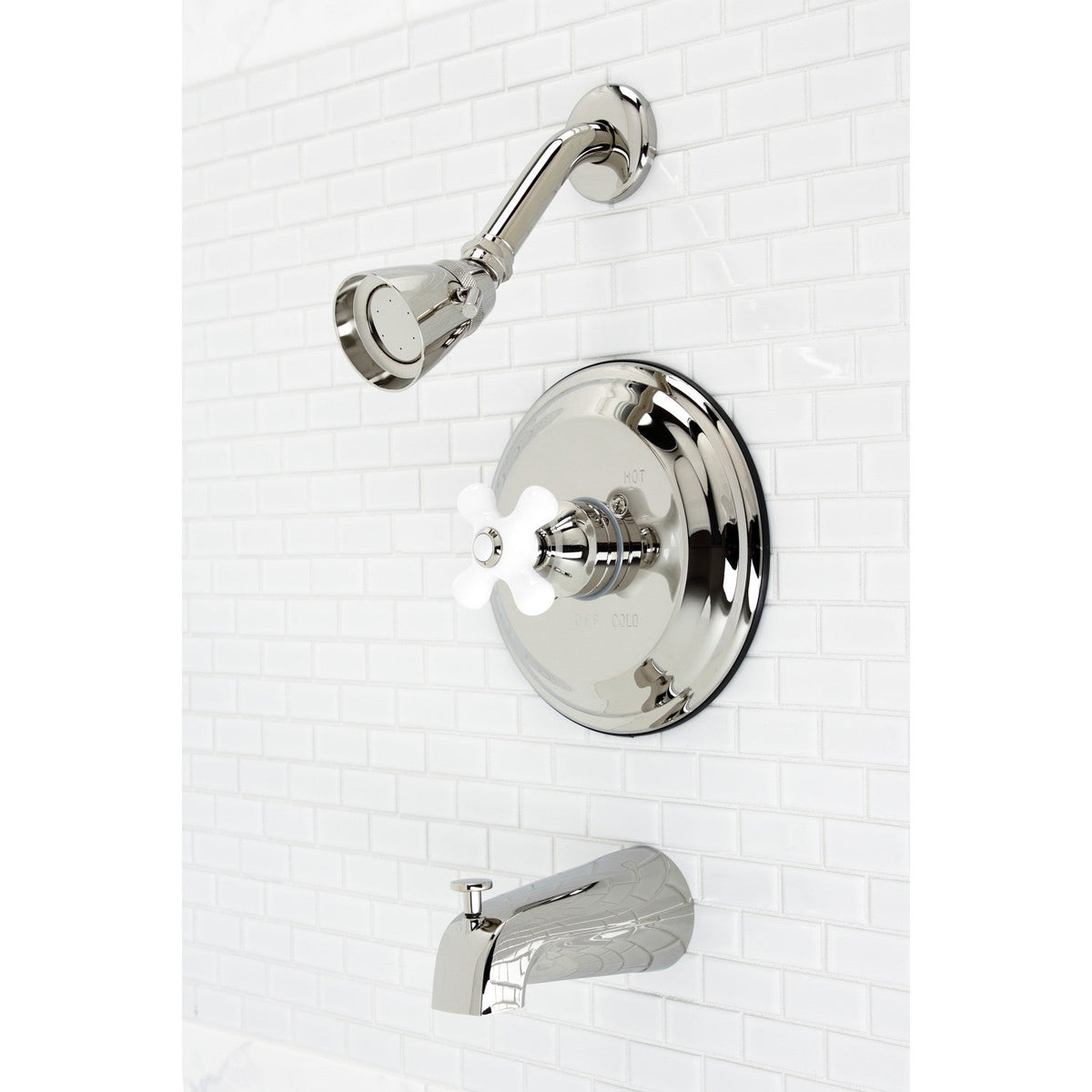 Restoration Single-Handle Pressure Balanced Tub and Shower Faucet in Polished Nickel