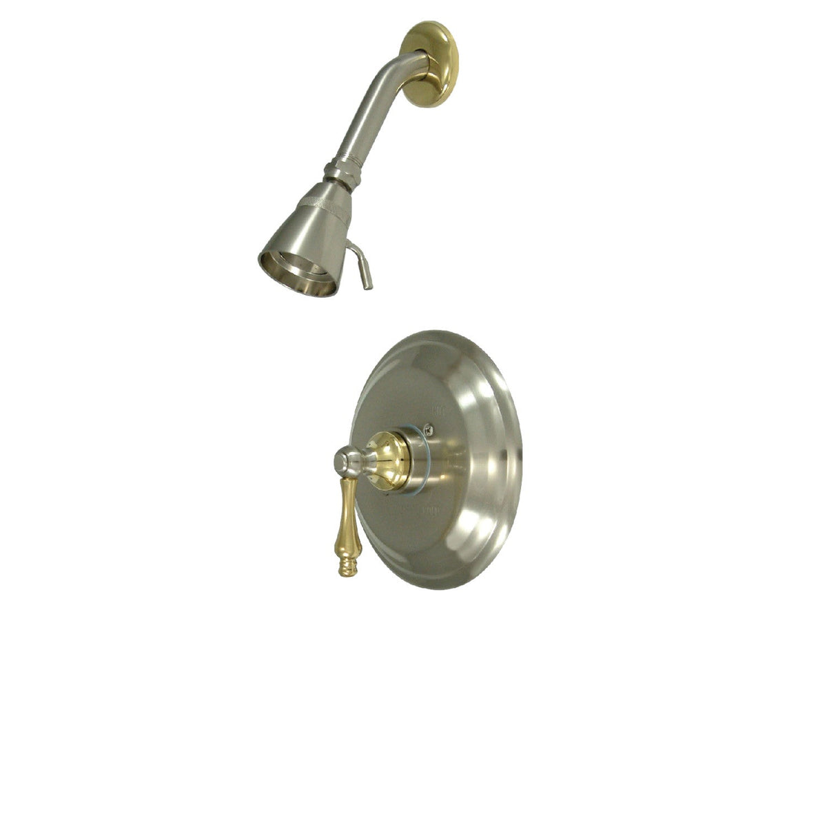 Restoration Single-Handle Pressure Balanced Shower Faucet in Brushed Nickel/Polished Brass