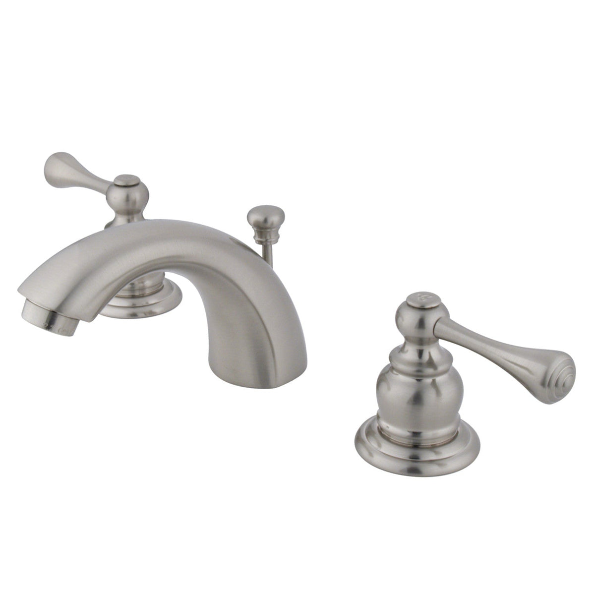 Vintage Mini-Widespread Bathroom Faucet with Pop-Up Drain in Brushed Nickel