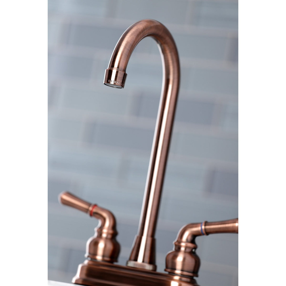 Magellan Double-Handle 4" Centerset Bar Faucet in Antique Copper