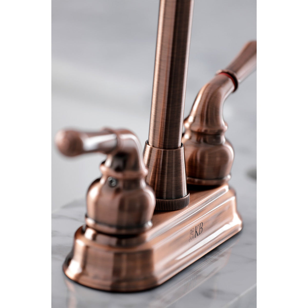 Magellan Double-Handle 4" Centerset Bar Faucet in Antique Copper
